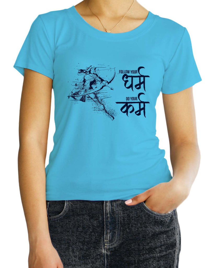 Follow your Dharma, Sanskrit T-shirt