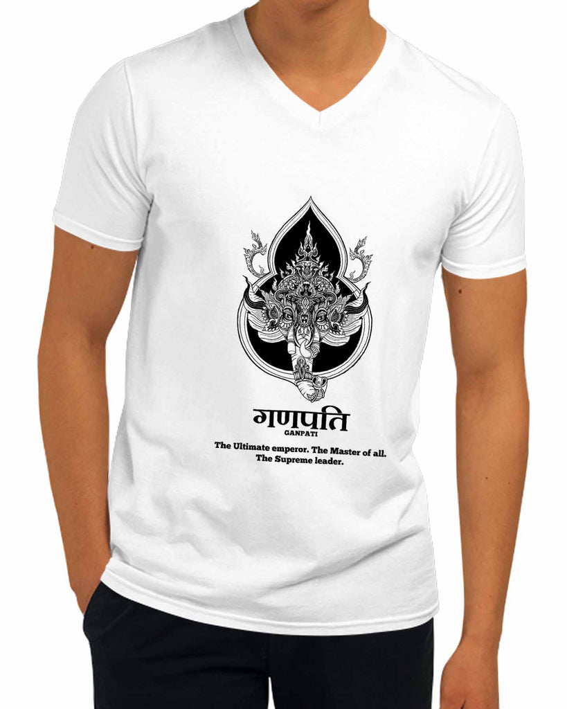 Lord Ganesha | V Neck, Sanskrit T-shirt