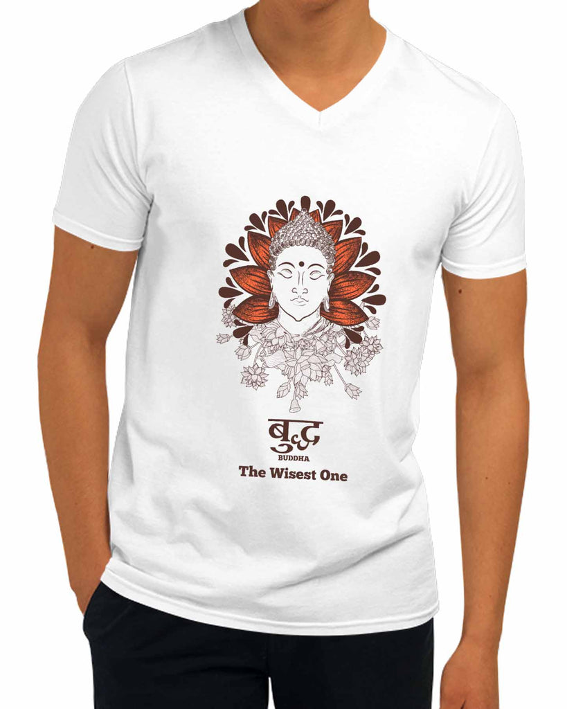 Buddha | V Neck, Sanskrit T-shirt