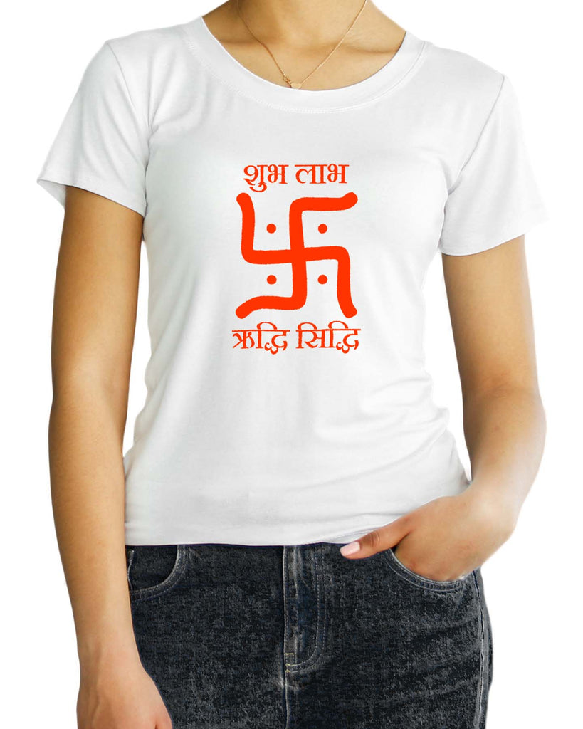 Swastika - Subh Laabh, Sanskrit T-shirt