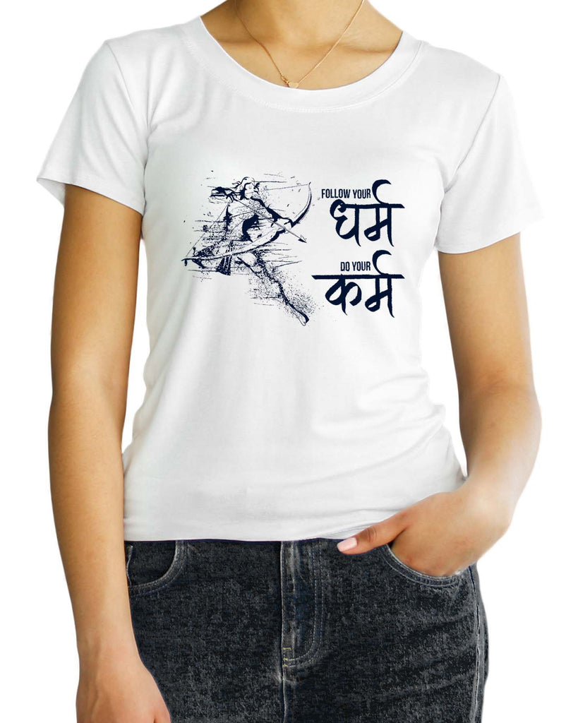 Follow your Dharma, Sanskrit T-shirt