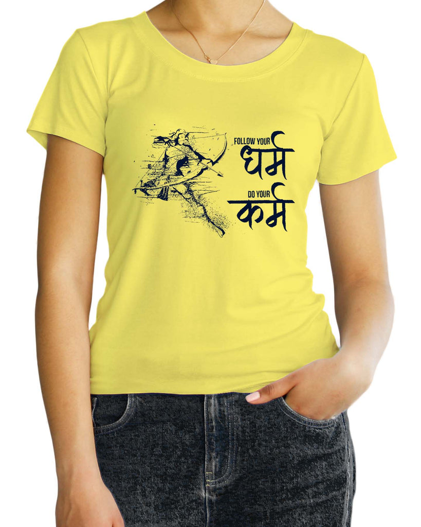 Follow your Dharma, Sanskrit T-shirt