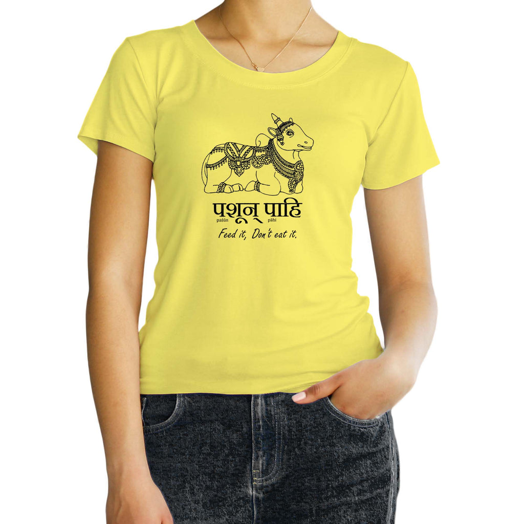 Feed it. Don't Eat it, Sanskrit T-shirt